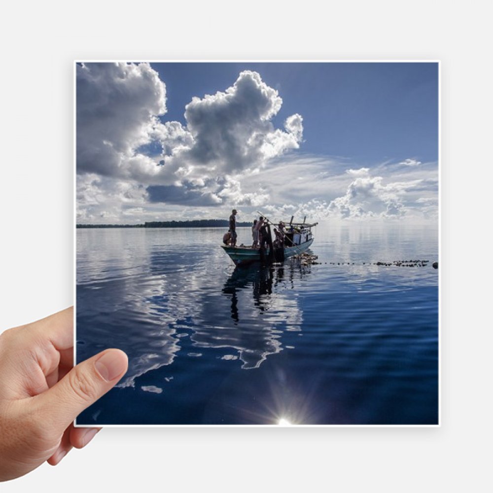 Stickers boat people océan bleu pour customiser vos objets et masquer les rayures