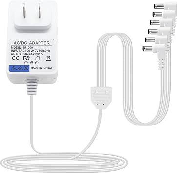 4.5V Power Adapter Compatible with Lemax Lighted Accessory 94566 94563 94564 94565 74295 74269 74707 84428 44242 Christmas Halloween Village Lights Micro Lighting Building Decor6 Output White