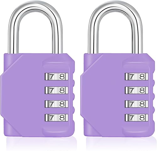 Miniatura 35 de ZHEGE - Candado pequeño para casillero de gimnasio, candado de combinación de 4 dígitos con etiqueta de nombre DIY, candado con teclado numérico 1