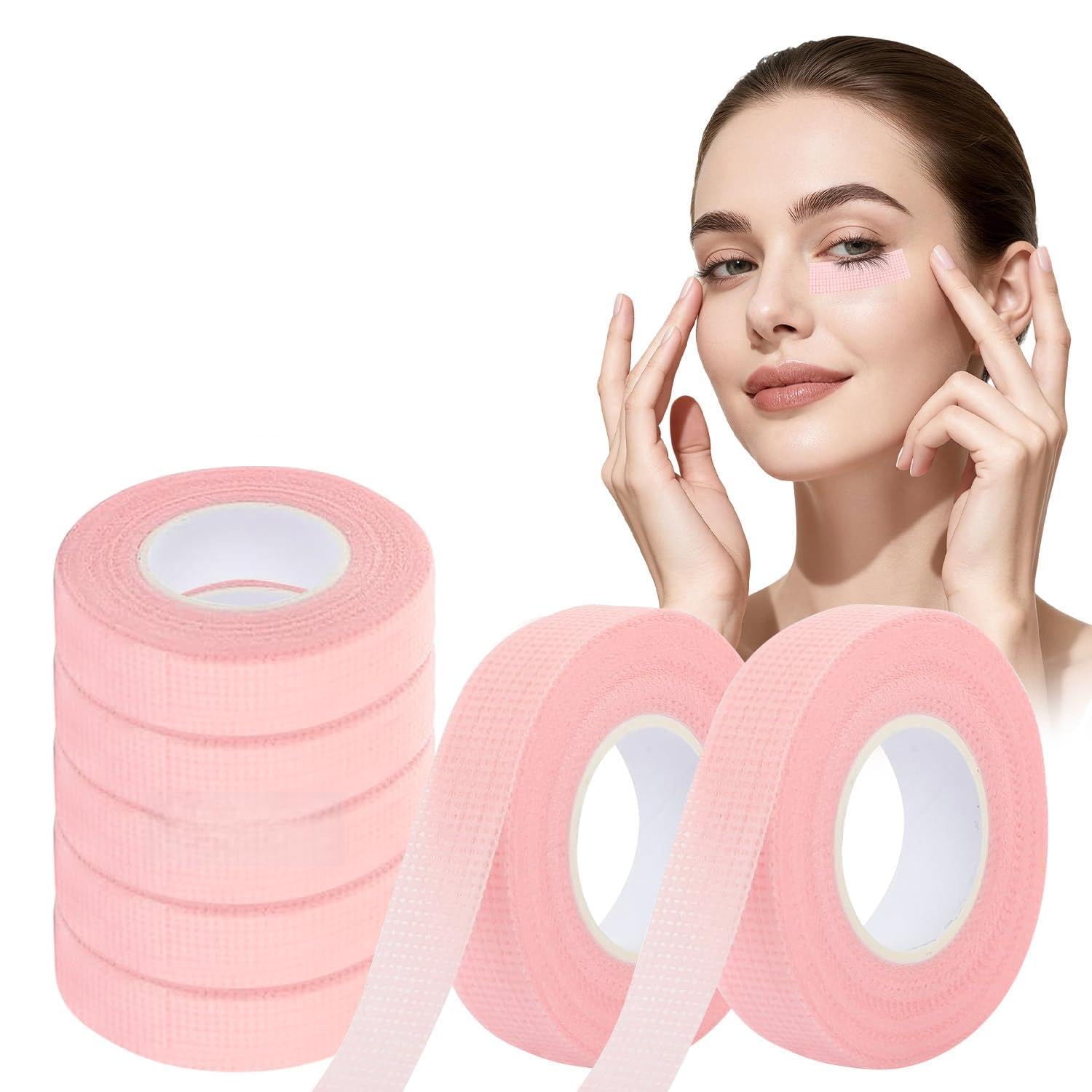 6 Rolls Eyelash Tape,Lash Tape for Eyelash Extensions,Adhesive Breathable Micropore Fabric Tape,Lash Extension Supplies for Lash Clusters Eyeshadow Makeup,9 m/10 Yard Each Roll (6 Rolls)