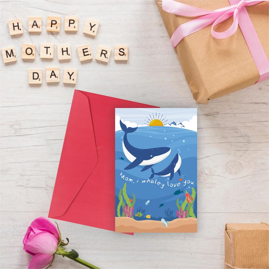 Snapklik.com : XXDJLP Lovely Whale Mothers Day Card For New Mom