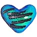 Play Tailor Mermaid Throw Pillow with Insert Reversible Sequins Pillow Heart Shape Decorative Cushion(13" x 15",Black Magic+Color Green)