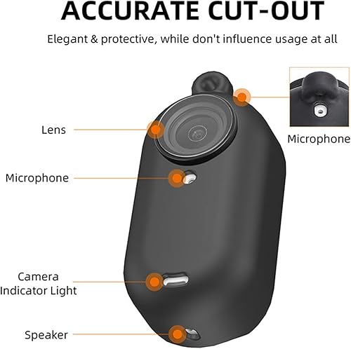 Miniatura 2 de LICHIFIT Juego de funda protectora de silicona para cámara Insta360 GO 3, carcasa suave + tapa de lente + correa para el cuello accesorios