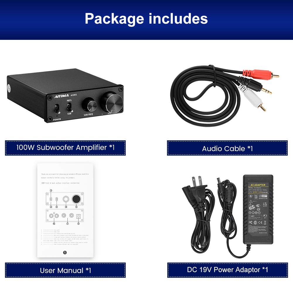AIYIMA 100W Subwoofer Amplifier Class D Mono Digital Audio Power