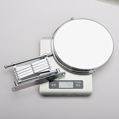 Miniatura 9 de Espejo escalable de doble cara de 8 pulgadas con aumento de 10x, con soporte de tijera, acabado cromado (8 pulgadas, 10x)