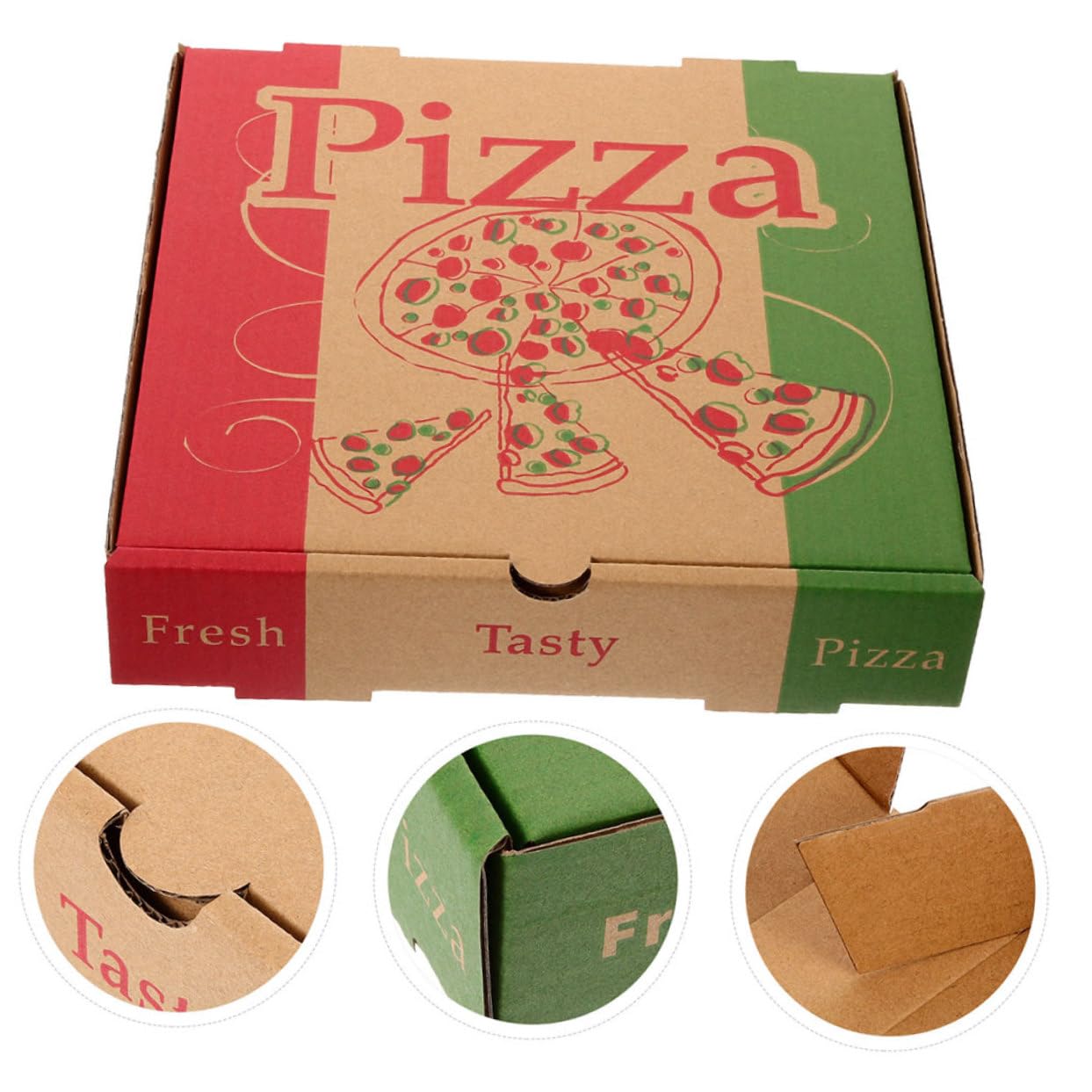 10 Stück Pizzakartons 7.28X7.28X1.57In Lebensmittelechte Pizzaverpackung Für Restaurant Takeaway Frischhaltung Und Sichere Aufbewahrung Von Pizza Und Speisen
