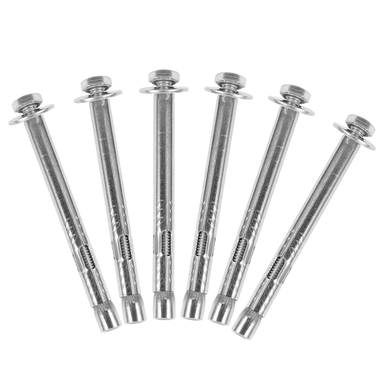 SOLUSTRE 6-Pack Stainless Steel Expansion Bolts Expansion Bolt Set Heavy Duty Fixing Anchors External Nut Waterproof Abrasion Resistant