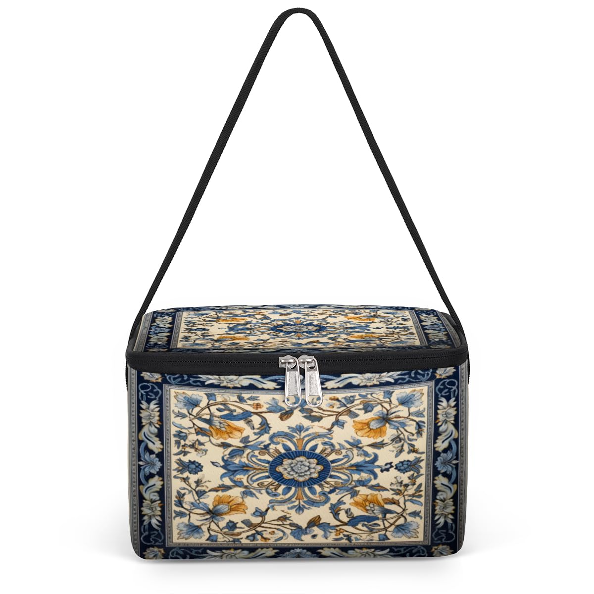 GzLeyigou Abstract Flower Lunch Bags for Women Men 9 Cans, Hot & Cold Food Delivery Bag Insulated Grocery Bag Insulated Lunch Box Decorative Ornament Cooler Bag for Office Work Picnic Beach