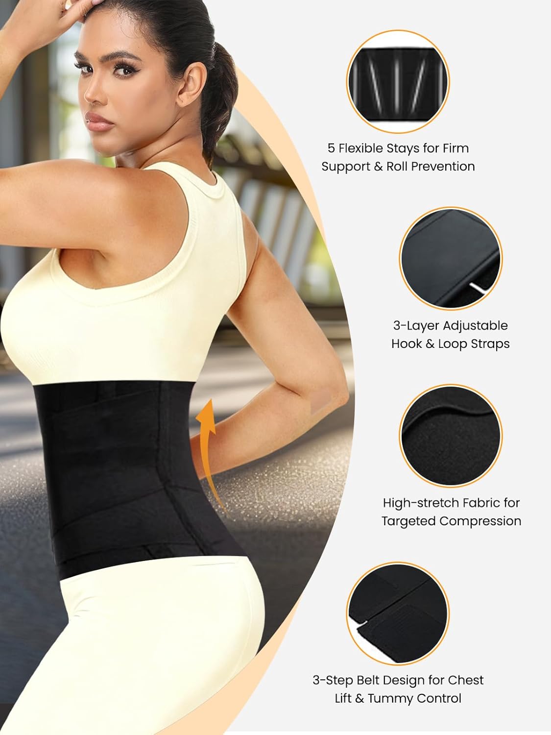 Waist Trainer Belt for Women Waist Cincher Trimmer Ab Belt Tummy Control Body Shaper - Image 2