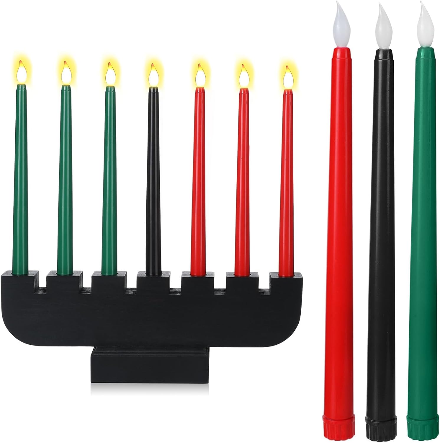 Baquler 8 Pcs Kwanzaa Kinara Set Kwanzaa Candles Flameless
