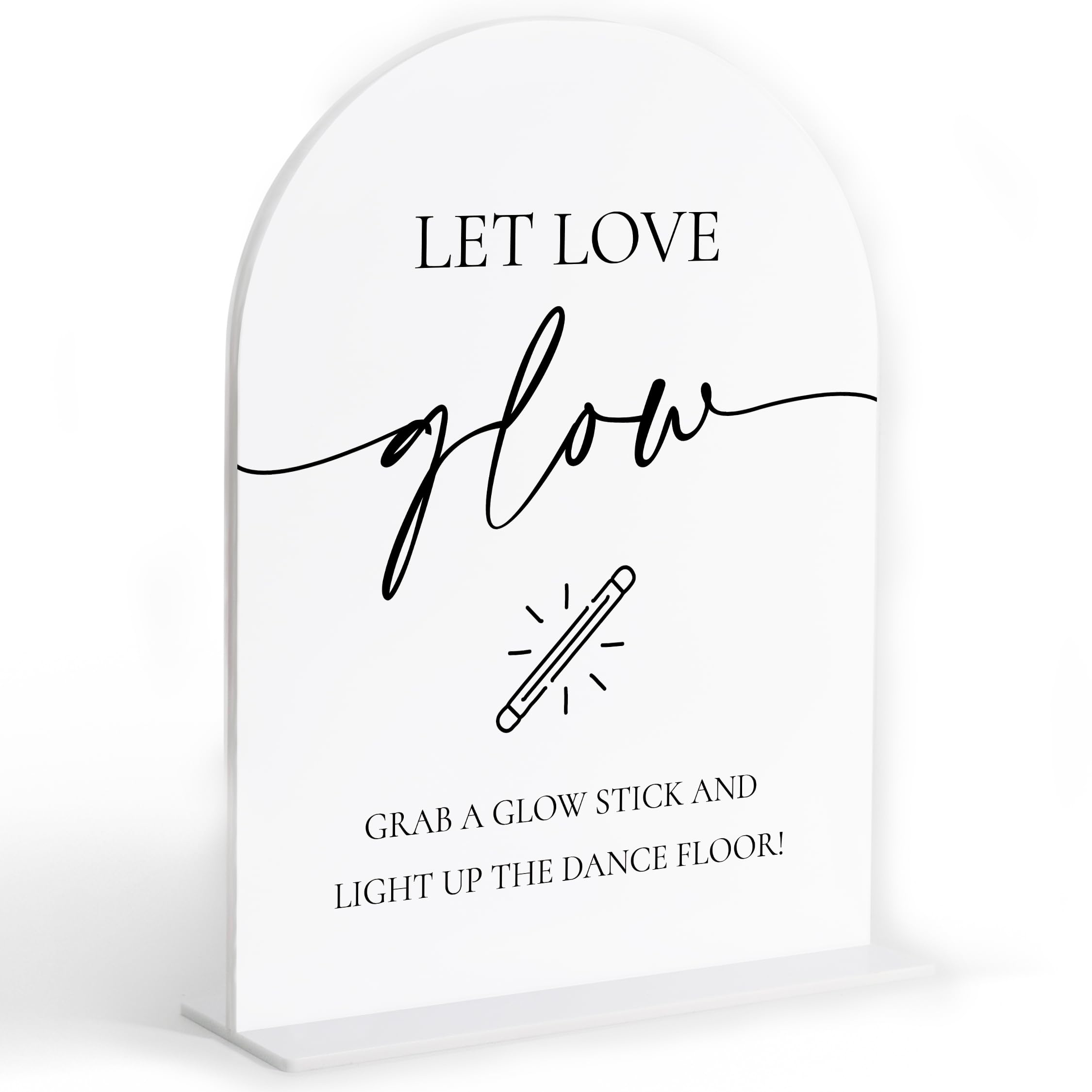 Let Love Glow Sign Wedding, White Arch Acrylic Sign, Wedding Dance Floor Props, Bridal Shower Decor, Engagement Party Decor, Centerpiece Table Decorations Party for Bride and Groom-18 โ image 1