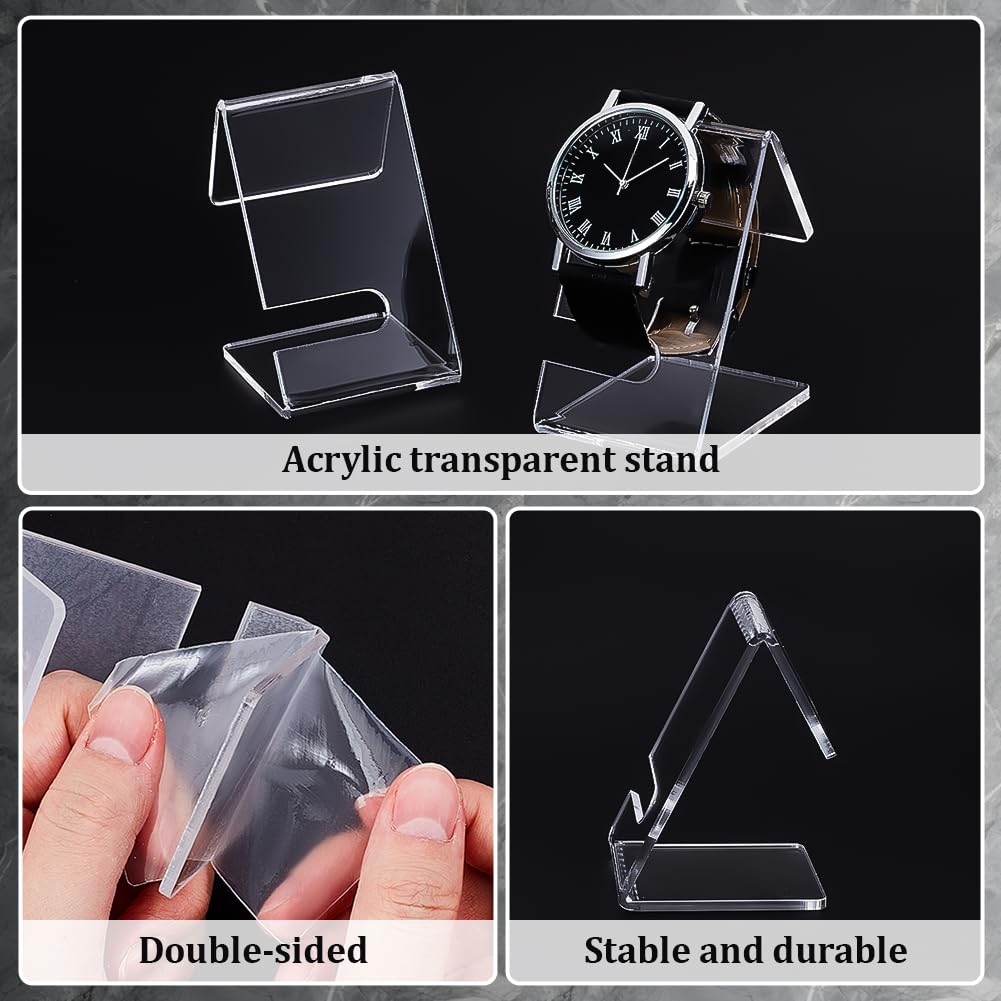 PH PandaHall 2 soportes exhibición relojes acrílicos organizador transparente para relojes joyería soporte exhibición reloj individual para exhibición relojes pulsera 5x4.5x6.4cm