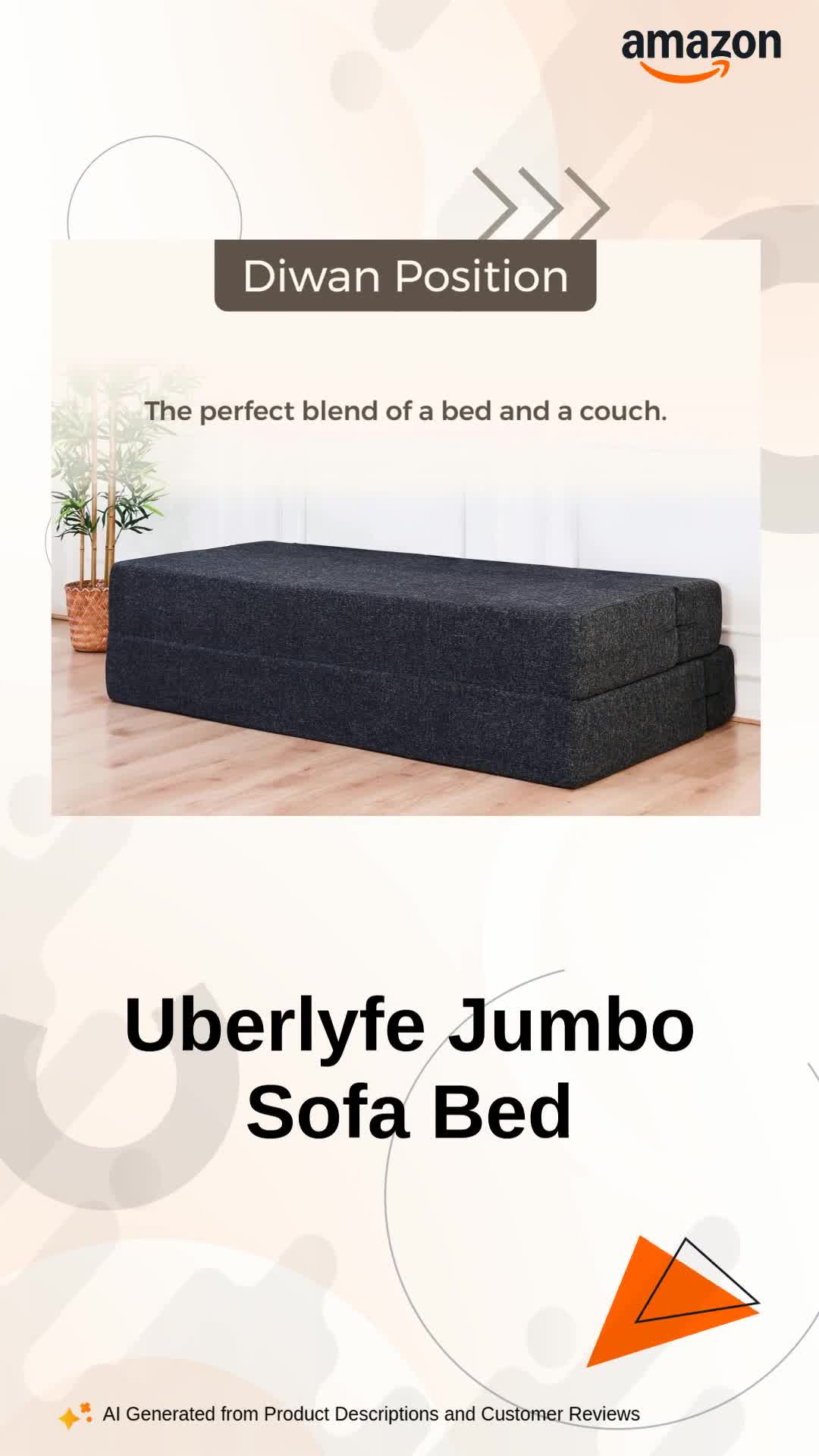 uberlyfe Jumbo 4 Seater Sofa Cum Bed | 1 Year Warranty | King
