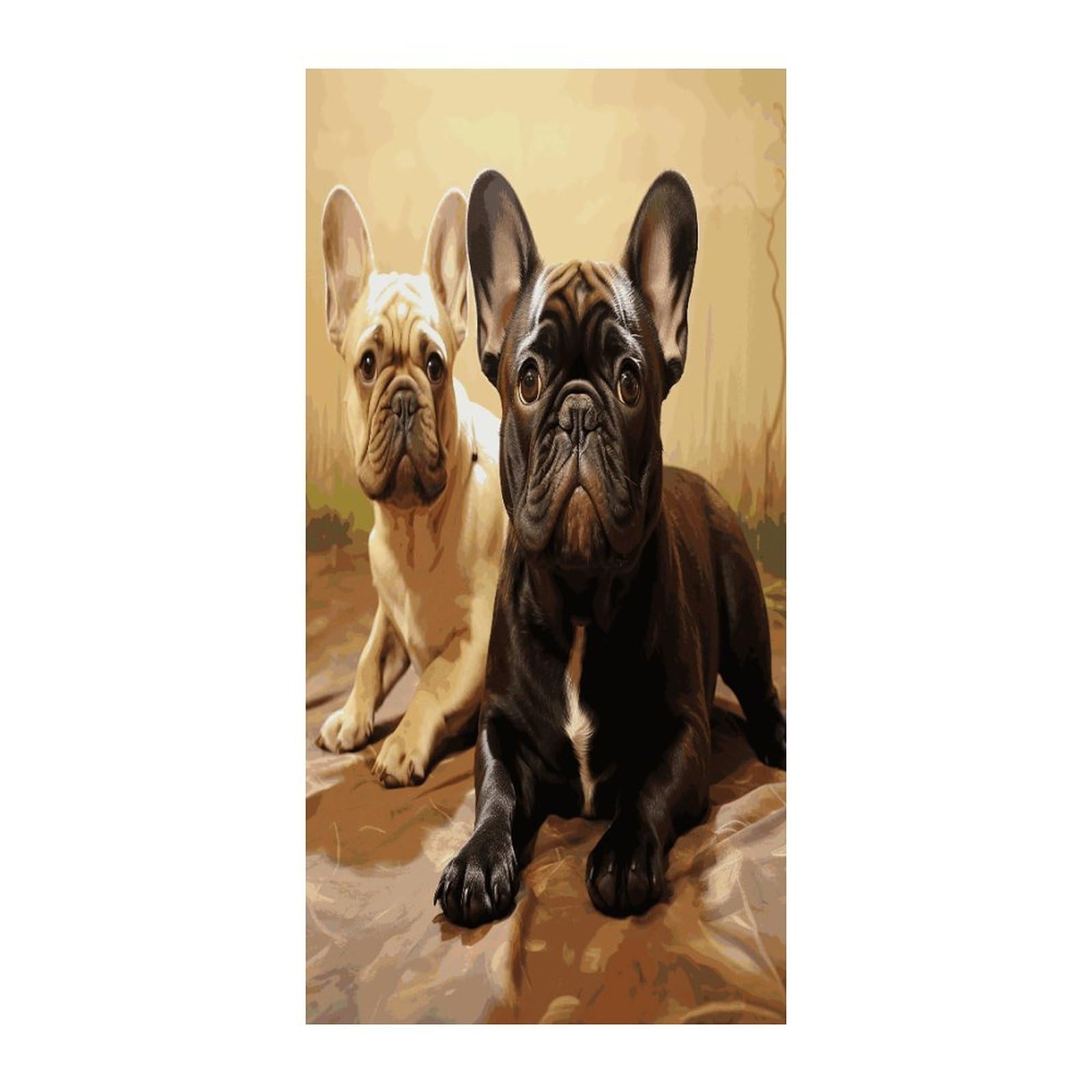 Fekiloot Style Cute French Bulldog Graphics Door Curtain Room Divider Curtains