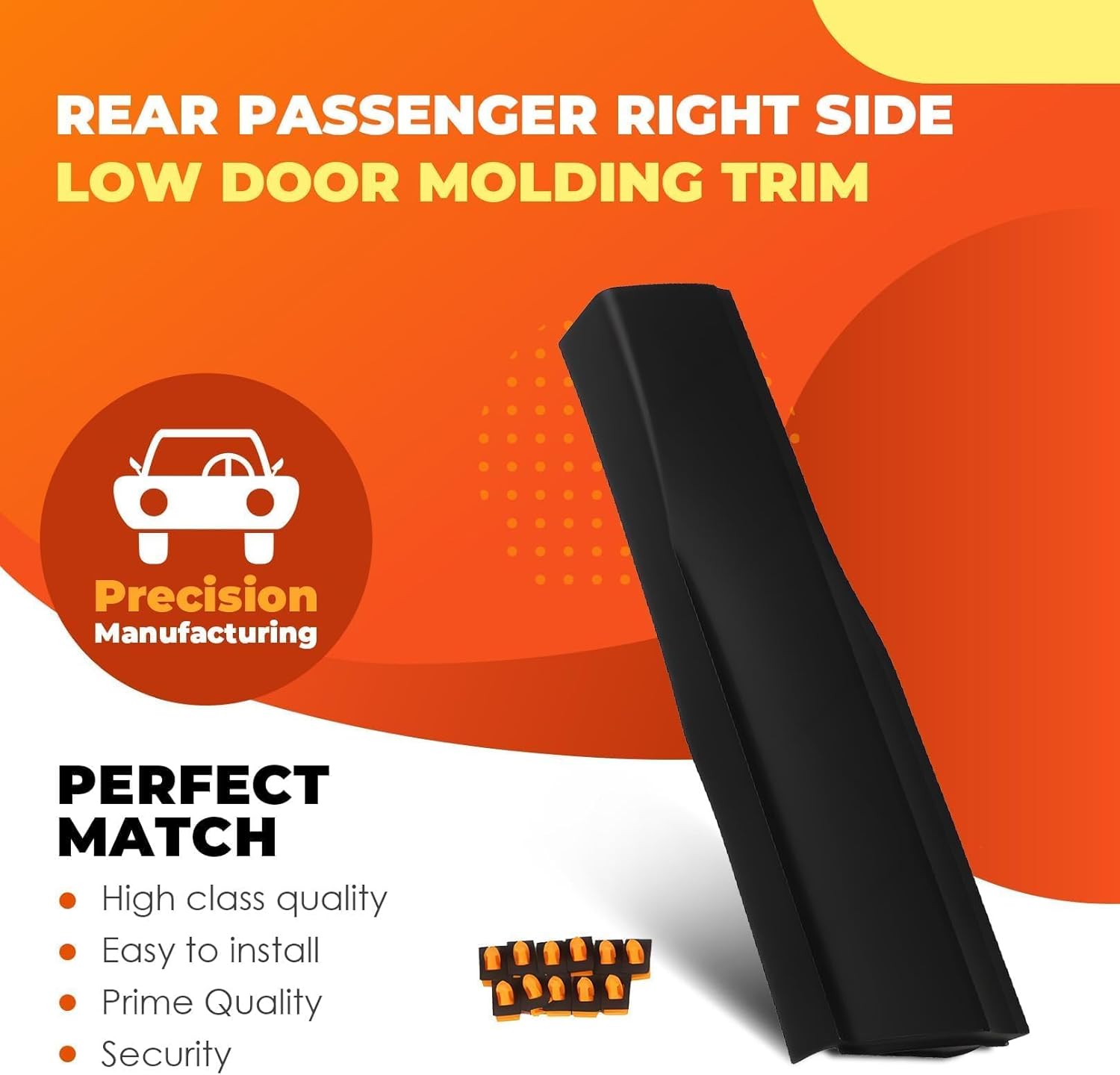 Rear Passenger Right Side Low Door Trim Molding Compatible with Edge Sport ST ST-Line Titanium SE SEL 2015-2023 FO1505112 FT4Z5825556AB 14507083