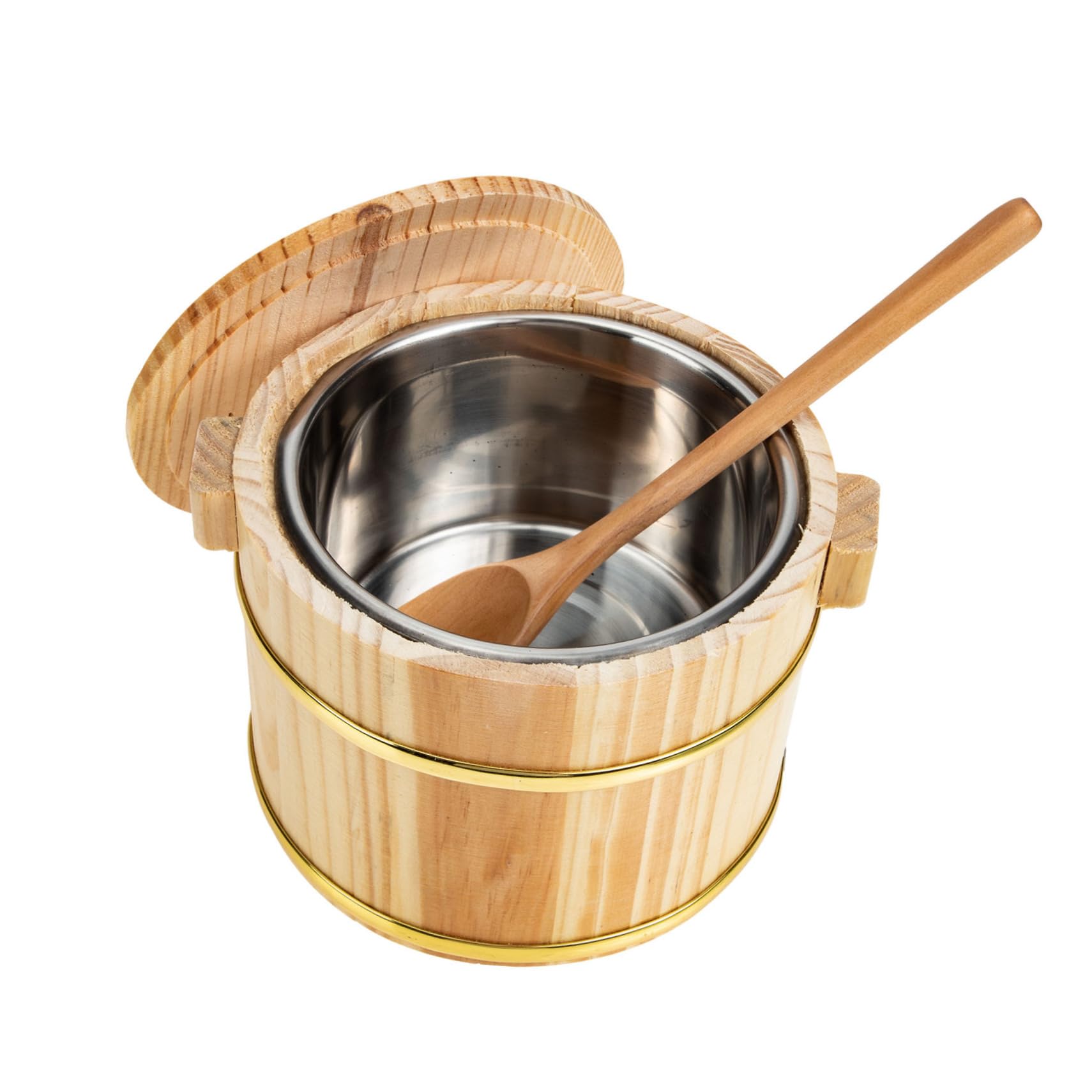 CONGARTENO 1 Set Cask Rice Cask Asian Rice Sushi Oke Rice Tub Chinese Food Steamers Rice Steamer Steamed Cask for Steaming Sushi Rice Tub Japanese Rice Tub Sushi Rice Container Wooden Khaki