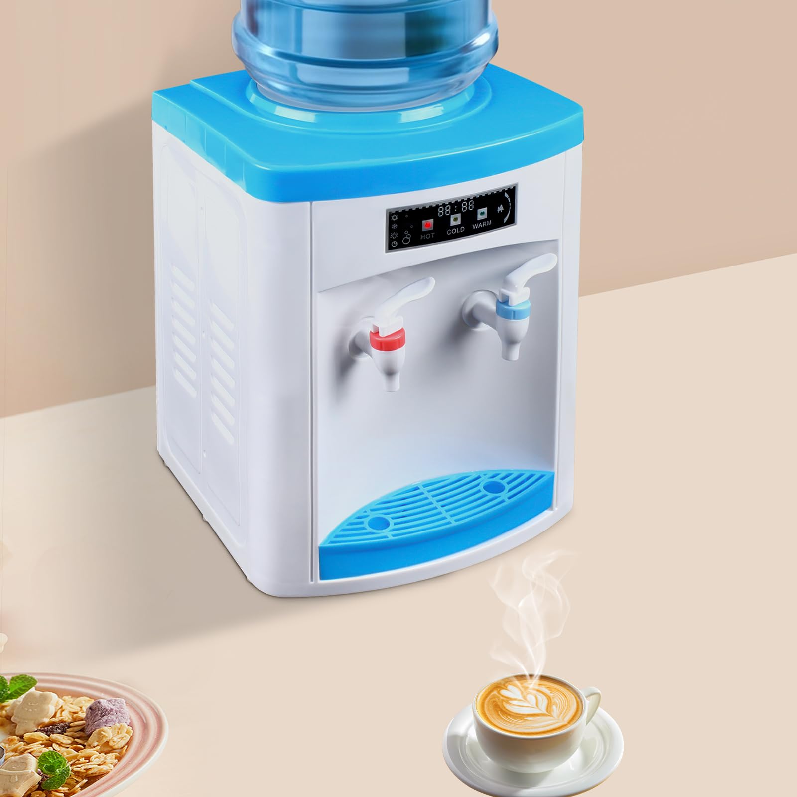 Elektryczny dystrybutor wody, dystrybutor gorącej wody zimnej | 220 V, 550 W, mini dozownik wody, do domu, kuchni i biura, 1,1-4,9 gal butelki na wodę