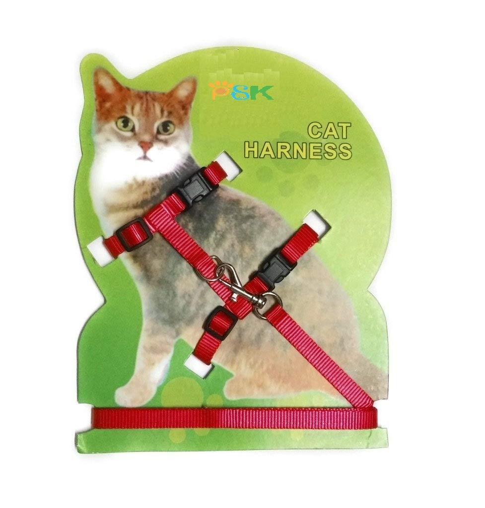 PSK PET MART Company Body Harness Set for Cats, Harness and Adjustable Nylon Leash, Red (B08WRZ8N87) Amazon Price History, Amazon Price Tracker