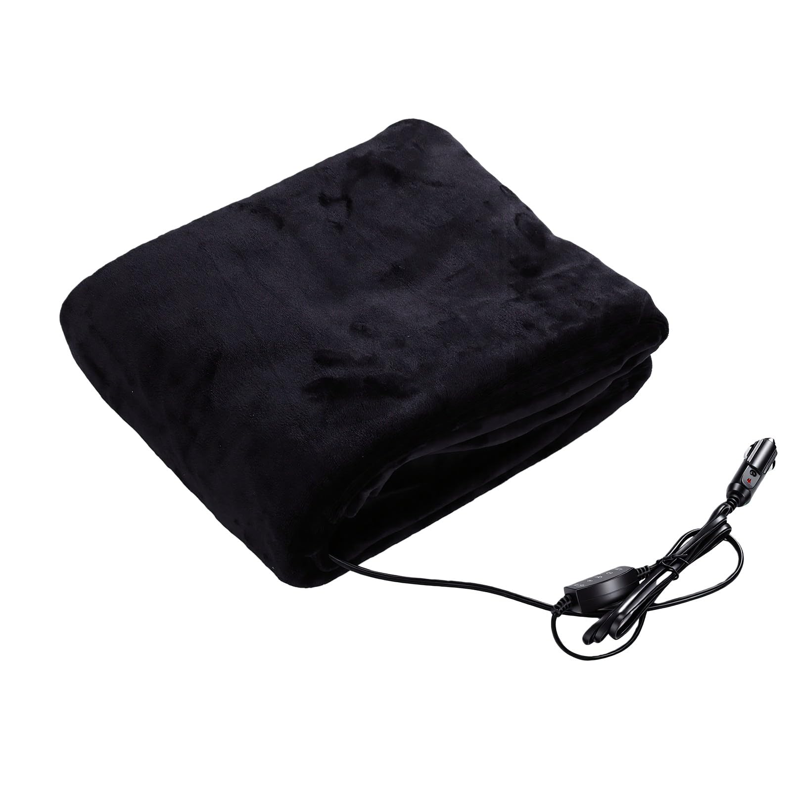 Cryfokt Manta Térmica para Coche 59x39in Franela 12V para Asiento (Black)