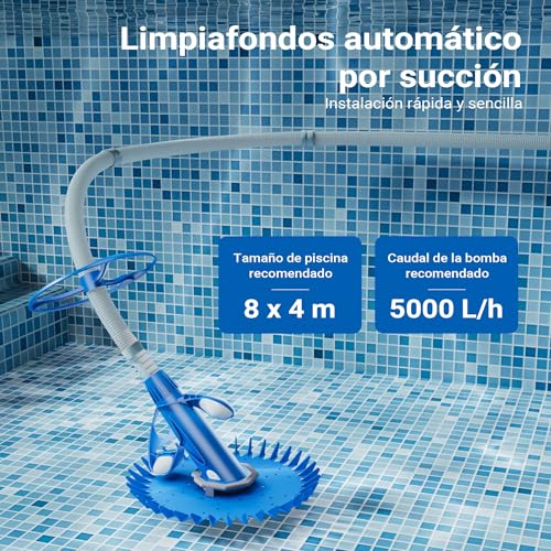 Miniatura 5 de Limpiafondos De Piscinas Automático Incluye 12 Mangueras Aspirador Limpiador De Suelos De Piscinas