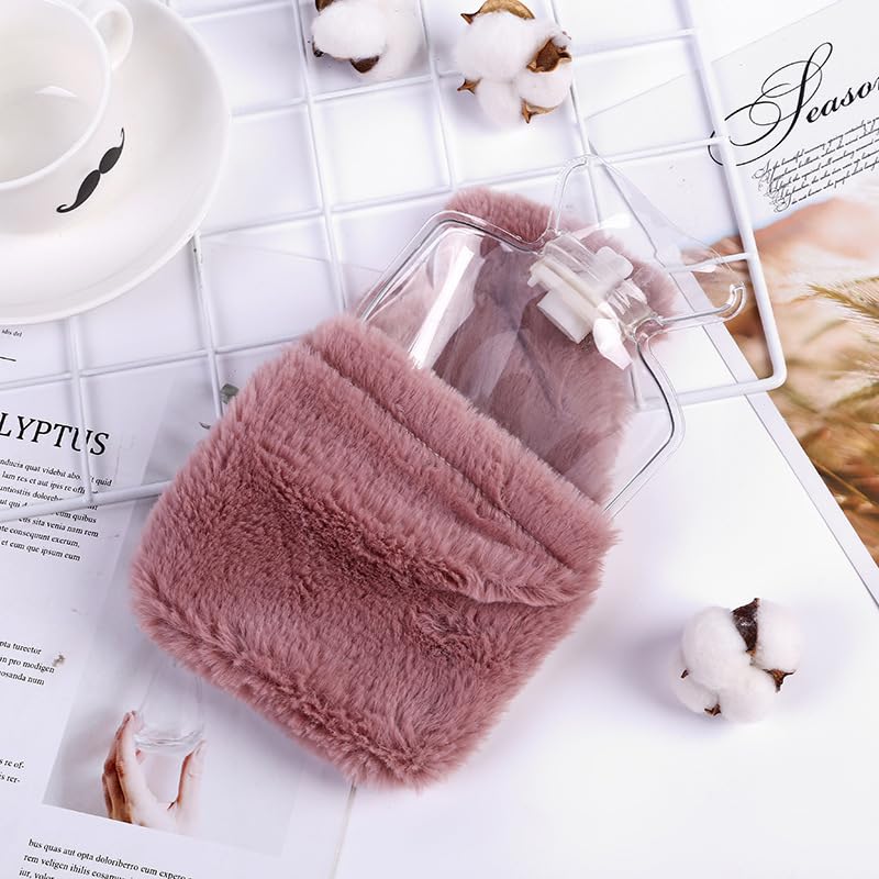 FYCAN 350 ml Baby Warm Plush Hot Water Bag Cartoon Rabbit Plush Water Warmer Removable and Washable Water Warmer Bag Comfortable Soft with Hand Cover for Pain Relief Pain Relief, Odorless-Multi 1
