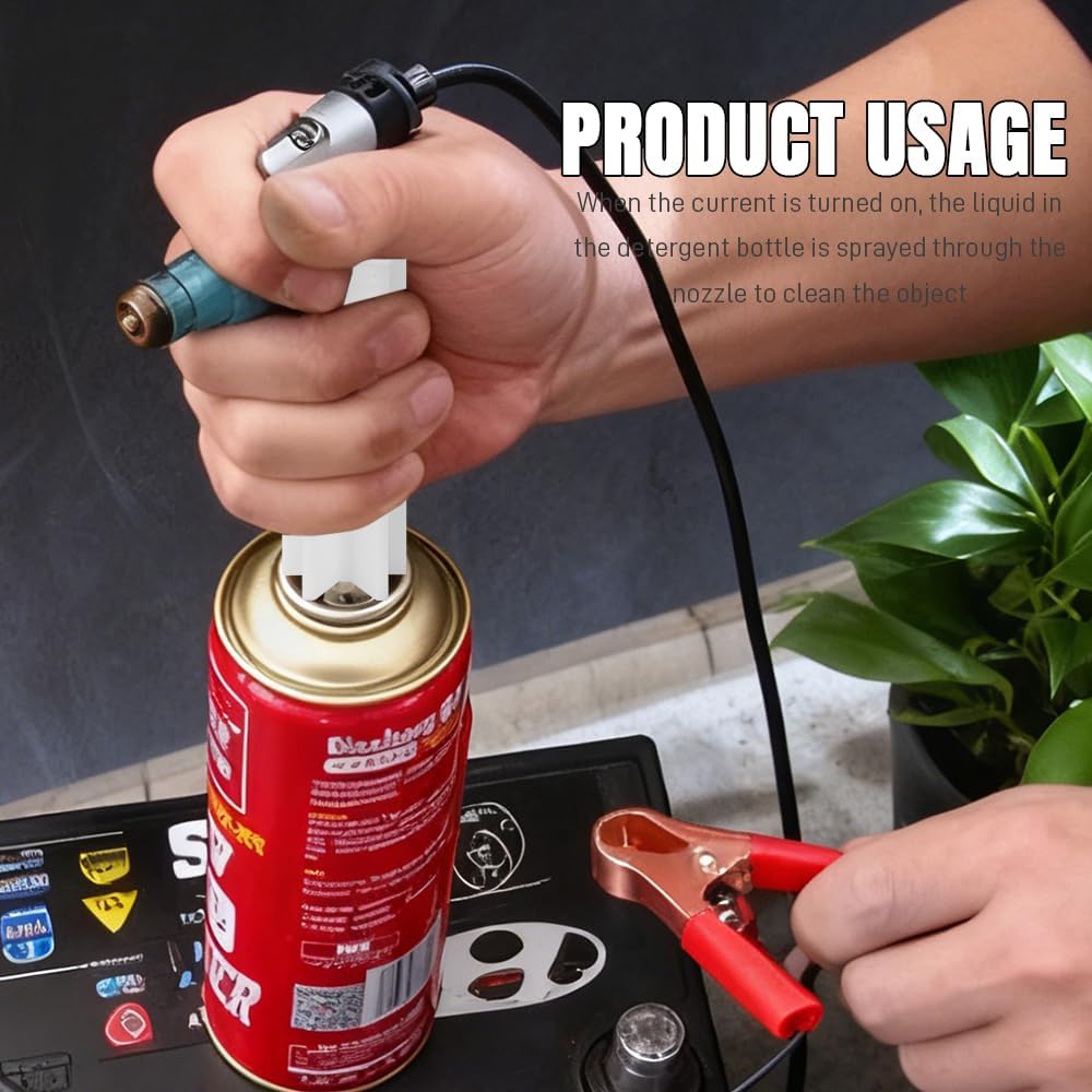 4PCS Fuel Injector Cleaner Kit, Fuel Injector Cleaner Tool, Auto Gas Injection Nozzle Adapter DlY Cleaning Assistant Tool with Test Lead, Fuel Injector Tester Cleaner Fit for 12-24V Car