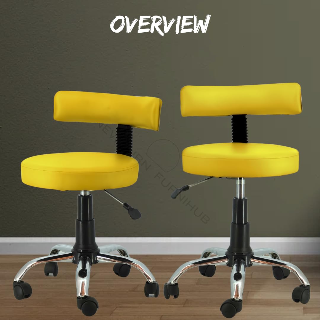 NEWTURN® Ketto Chrome Metal Stand Rolling Compact Chair Lift Swivel Stools with Fixed Rest for Home Office Beauty Salons Shops Bar Kids Study Chairs (Black) with 1 Years Warranty (Black) 4
