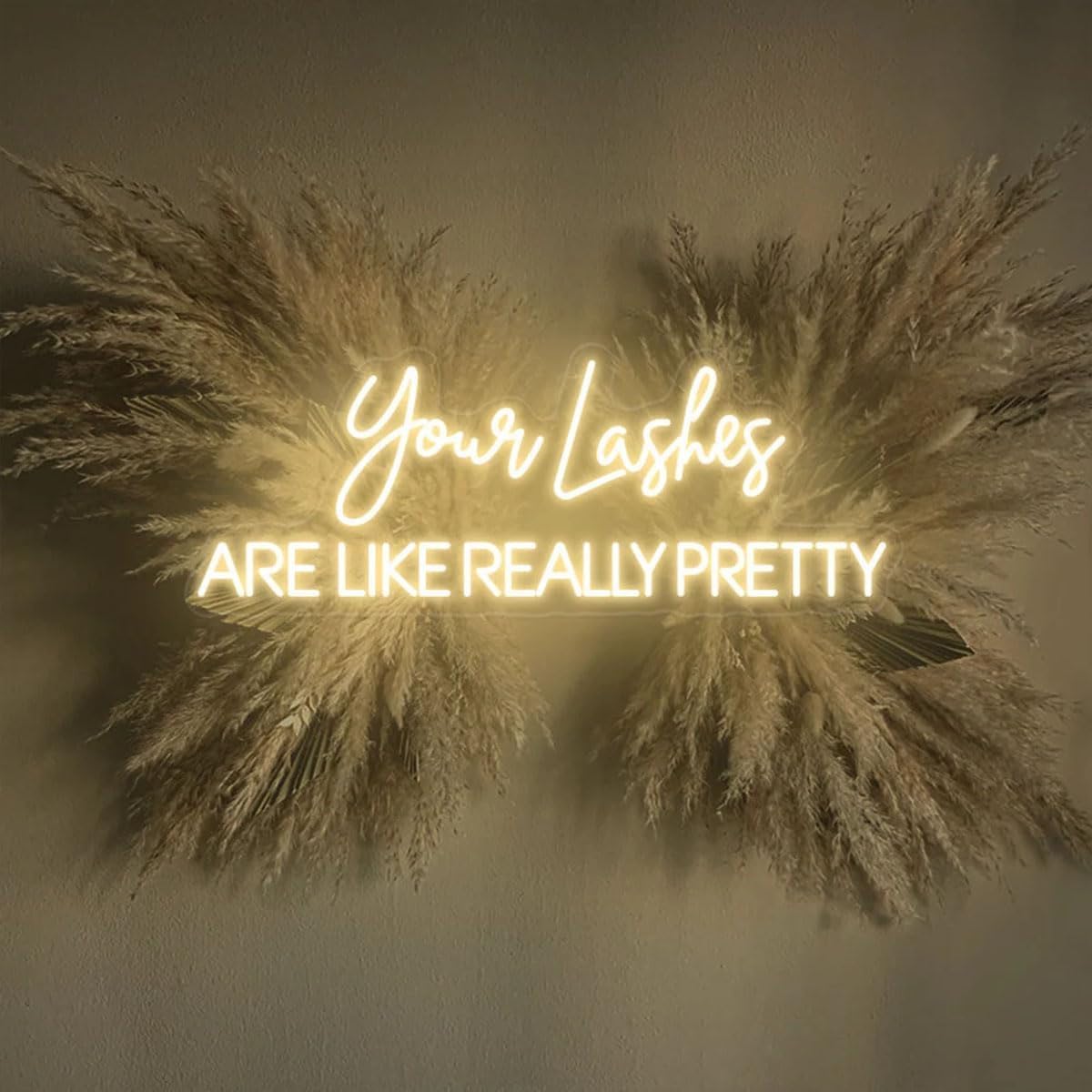 Your lashes are like really pretty neon sign, Beauty salon sign, Lashes Studio Neon Light, Lashes salon Led Sign, Custom Large Beauty Room Decor.Size:23inch-Warm White