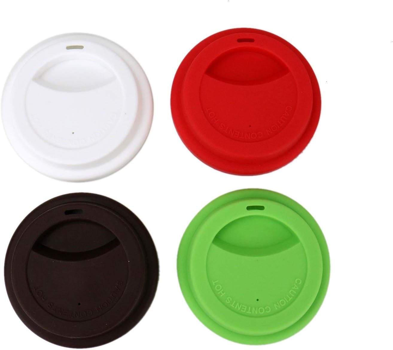 Pomeat 4 Pcs Silicone Coffee Cup Lids Reusable Travel Mug Lid for 12oz/16oz Cups 4 Colors