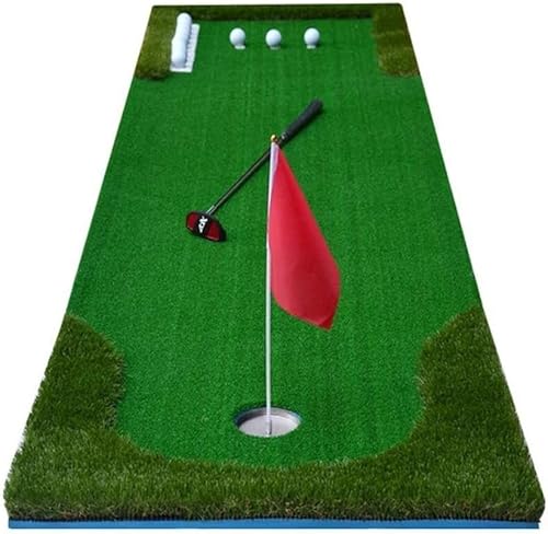COAECJ Alfombrillas de práctica de golf para interiores y exteriores, equipo de ayuda de entrenamiento profesional de golf con putter