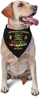 Vietnam Combat Cavalry Veteran W Alpha 2nd Bn 8th Cav Coa 1st Cav Div Triangle Dog Bandana Scarf Accessories for Pet Bibs