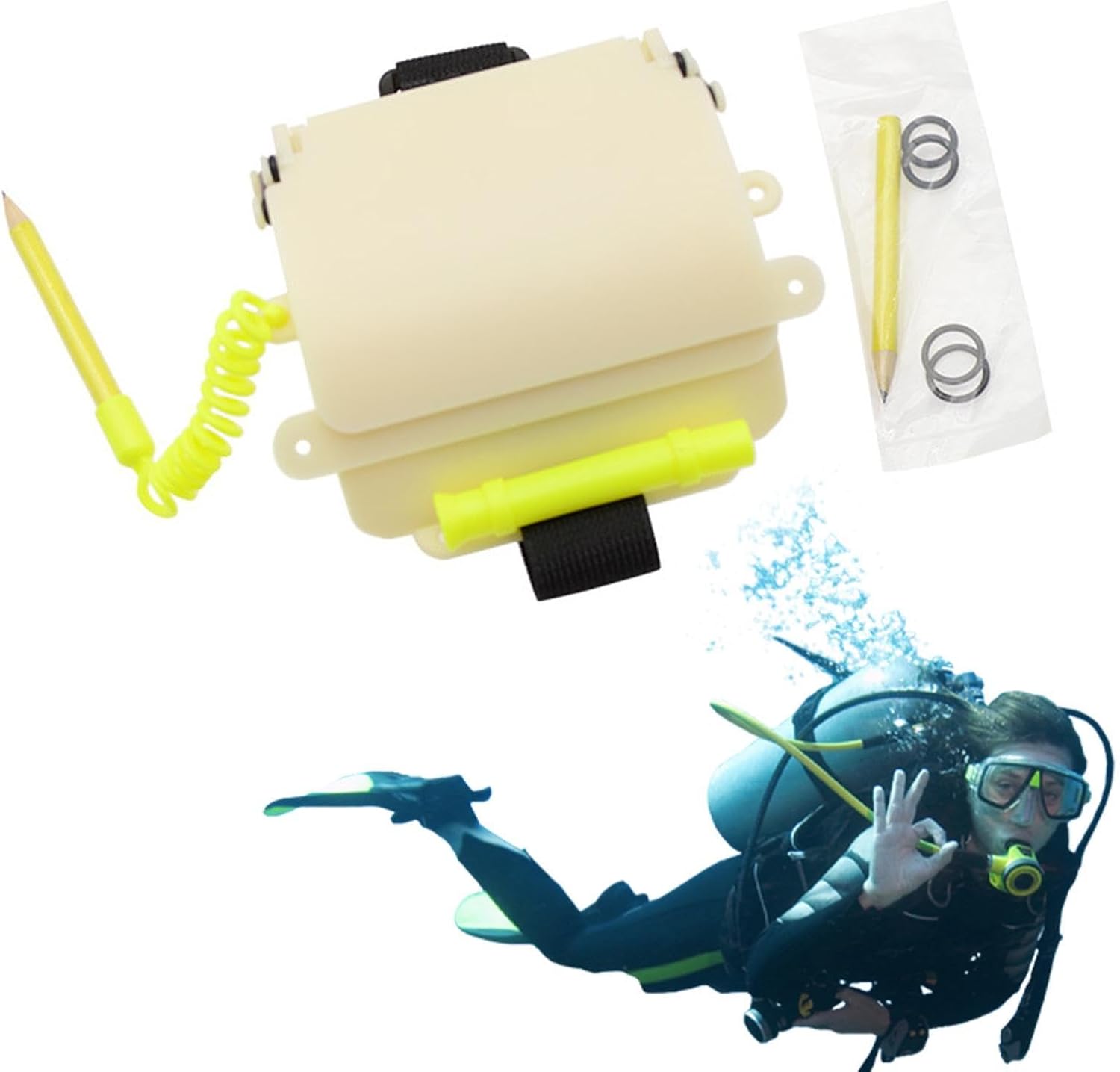 Writing Board for Diving Underwater Write Wordpad With Pencil | Wrist Writing Board for Diving for Women Men Adults Divers Snorkelers Freedivers Underwater Diving Water Sport Freediving