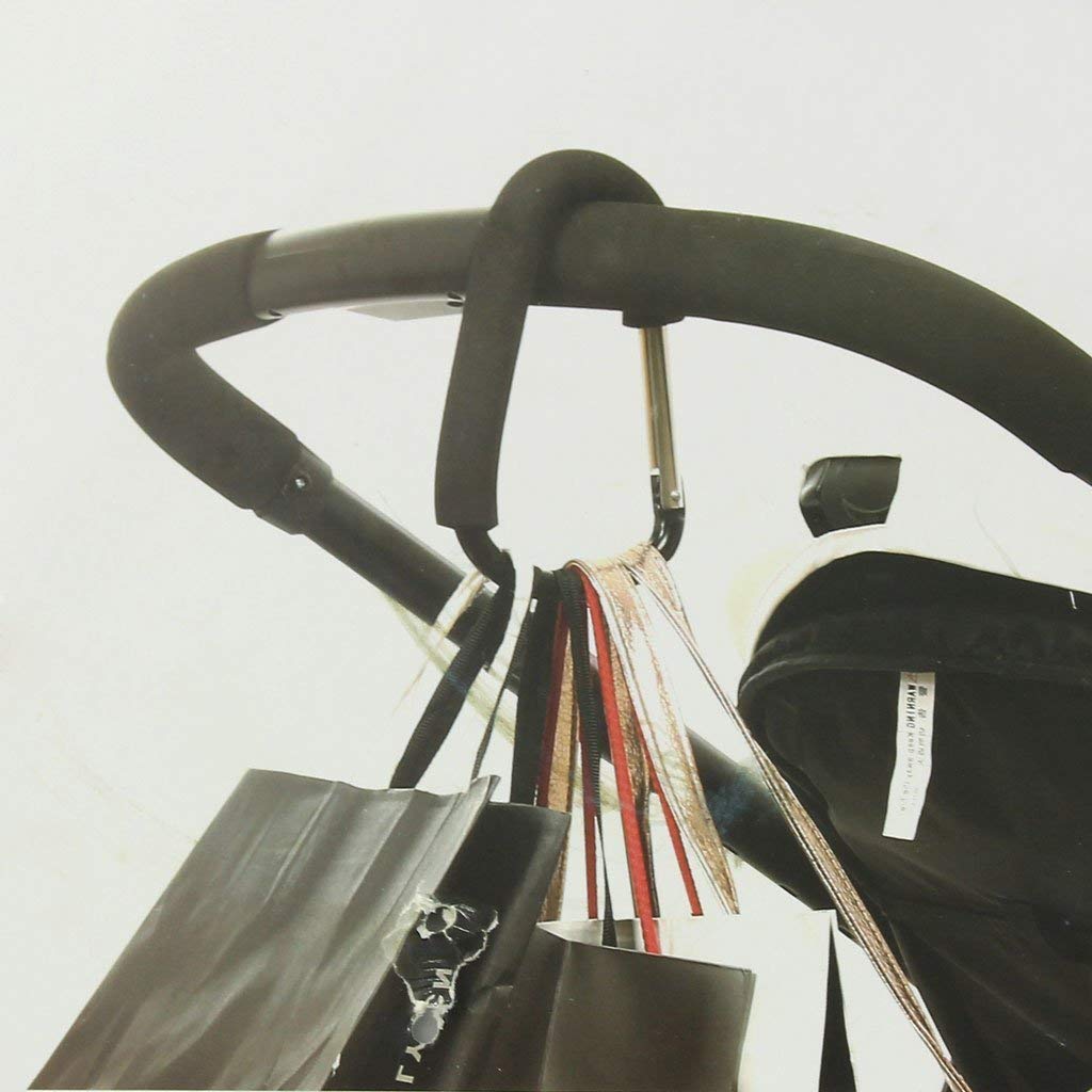 HAME Baby Stroller Clip Hooks Baby Pushchair Pram Hanger Baby Shopping Bag Holders (Black) 1