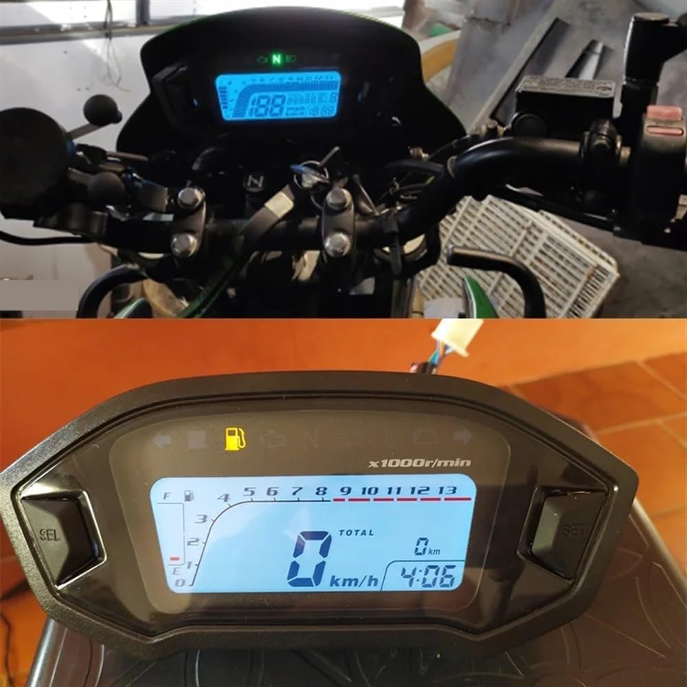 Compteur De Vitesse Numérique Universel Pour Moto - 13000 Tr/min - Rétroéclairage - Pour 2 à 4 Cylindres - Odomètre Réglable - 9