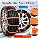 Reusable Zip Tie Snow Chains for Car Tires, Universal Anti-Skid Snow Tire Chains, Portable SnowTire Cables Chain, Emergency Traction Cables for Cars SUVs Trucks (40)