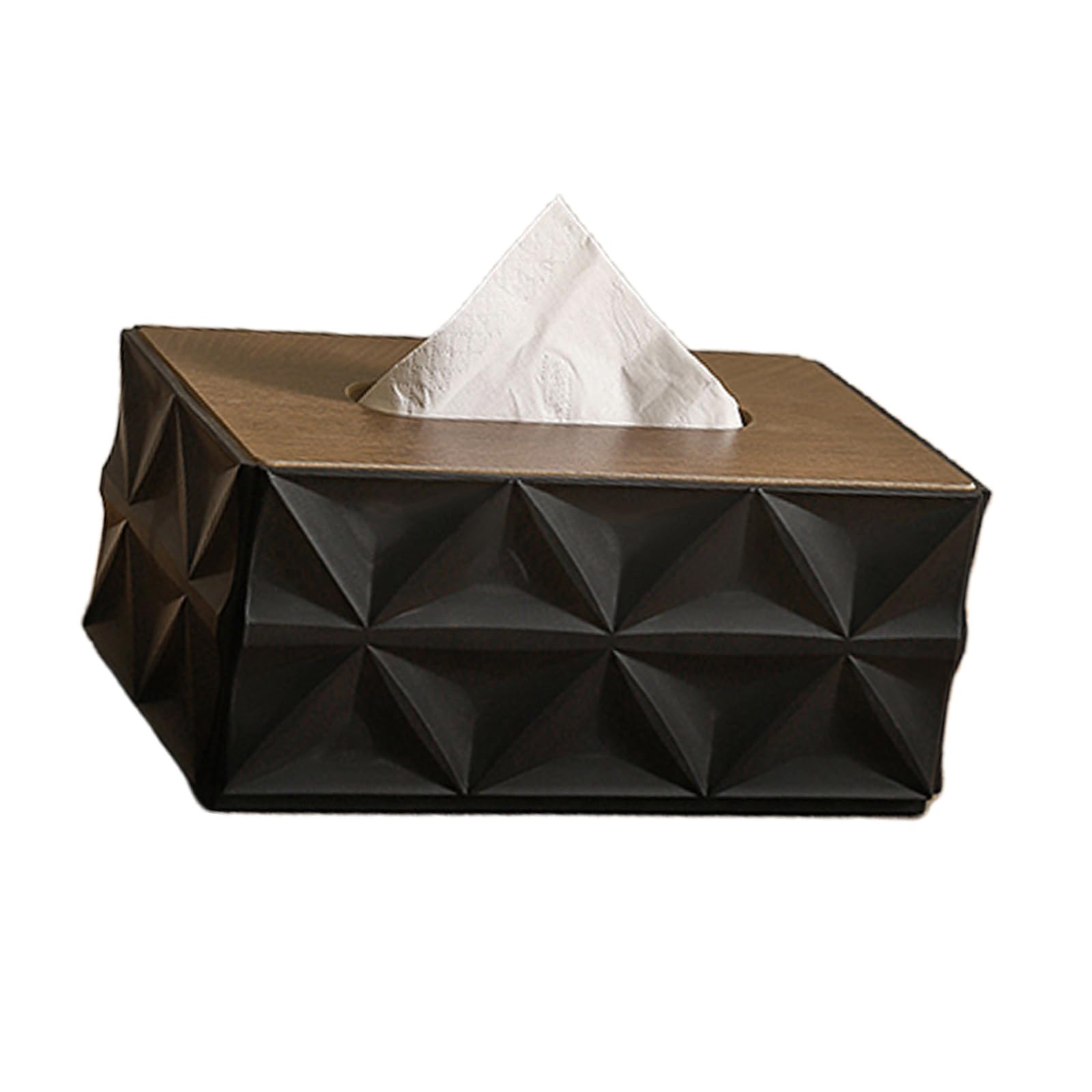 Nvoqilin Black Wood And Tissue Box Ideal For Household Or Business Paper Towel Holder For Countertop Decoration Modern Tissue Dispenser