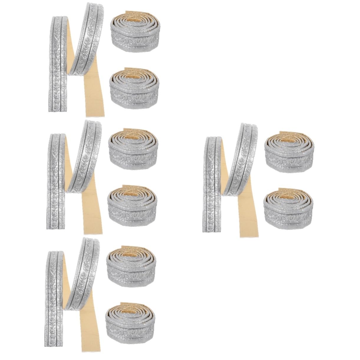 Veemoon 4 Ensembles Bordure Murale Autocollante Frise Décorative Flexible Pour Salon Cuisine Salle De Bain Autocollante Sans Trace 3 Pièces * 4