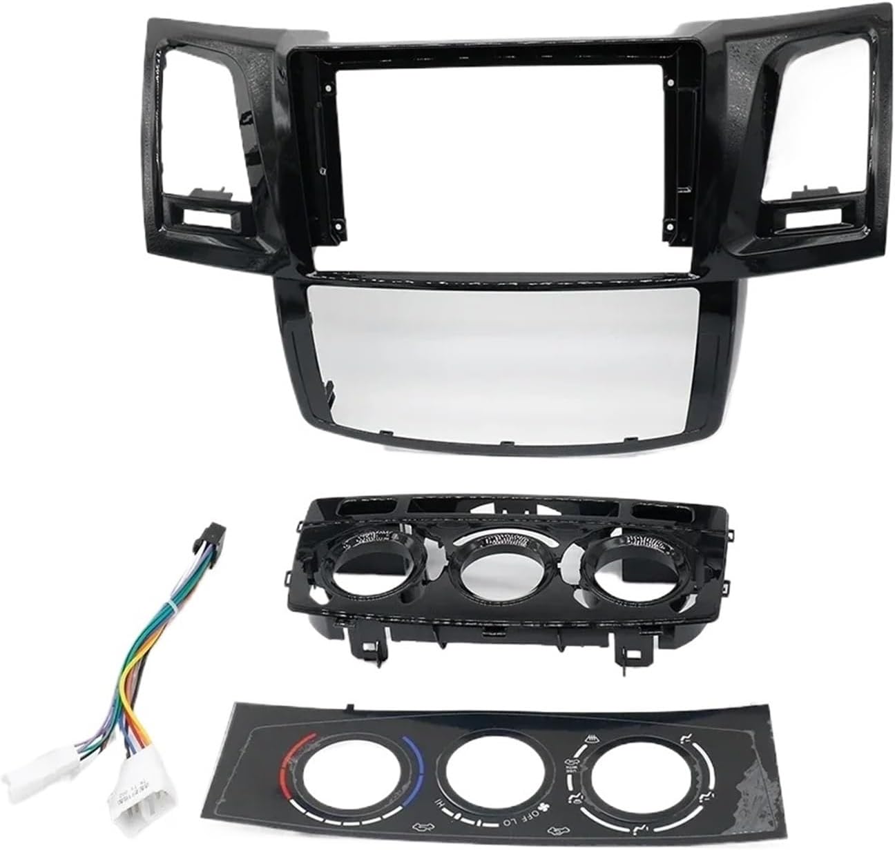 Car Radio Panel 9 Inch Adapter Car Radio DVD Player Fit for Fascias Frame Fit for Toyota Fortuner Hilux Fit for Vigo 2007-2015 Android Fit for Dash Fitting Panel Kit Nice-Looking(Black MT Frame)