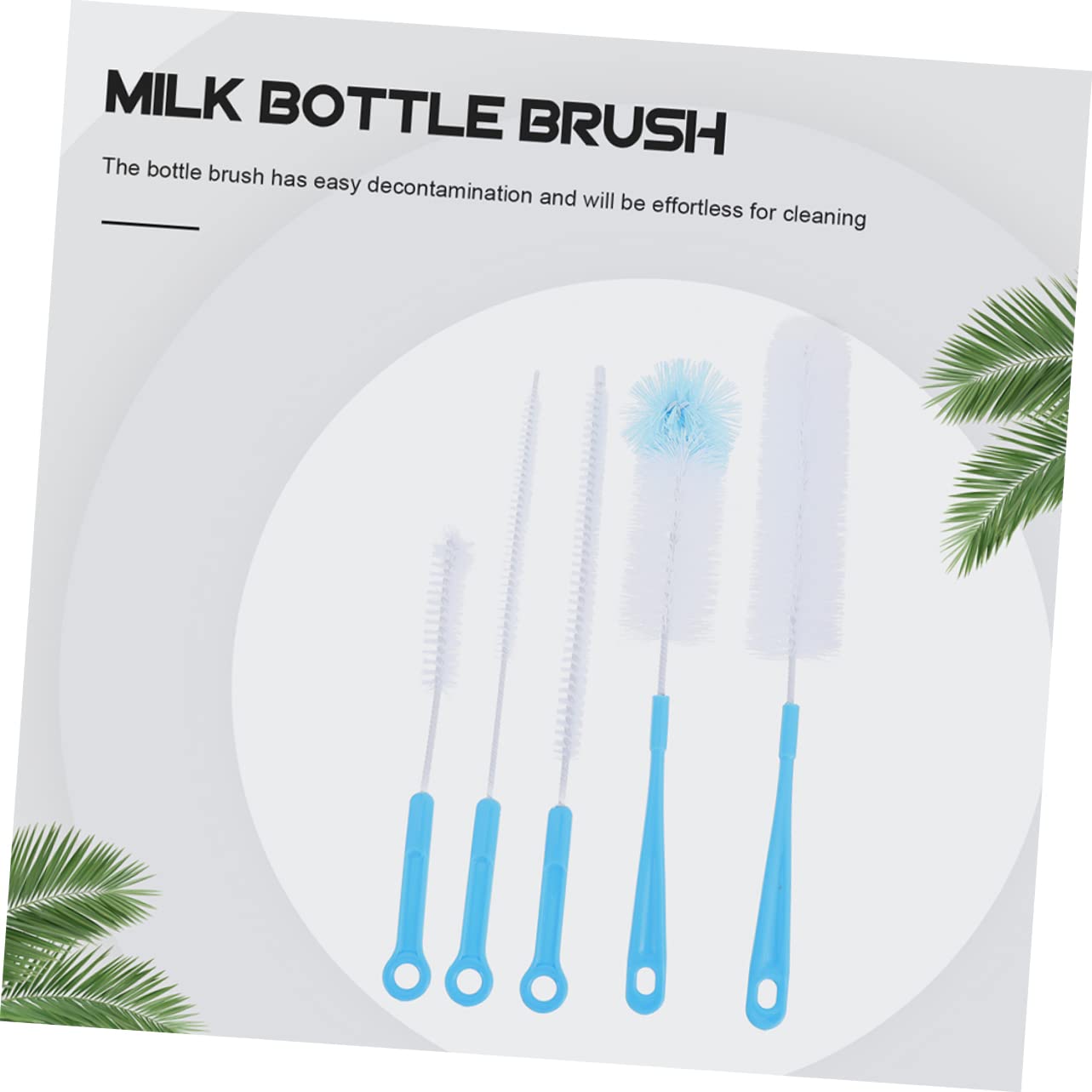Healvian 3 Juegos Cepillo De Limpieza Biberón para Bebé Cepillo para Fregar Botellas Limpiadores De Pipa Cepillo para Limpiar Biberones Cepillo De Alambre De Acero Blue 5 Piezas * 3