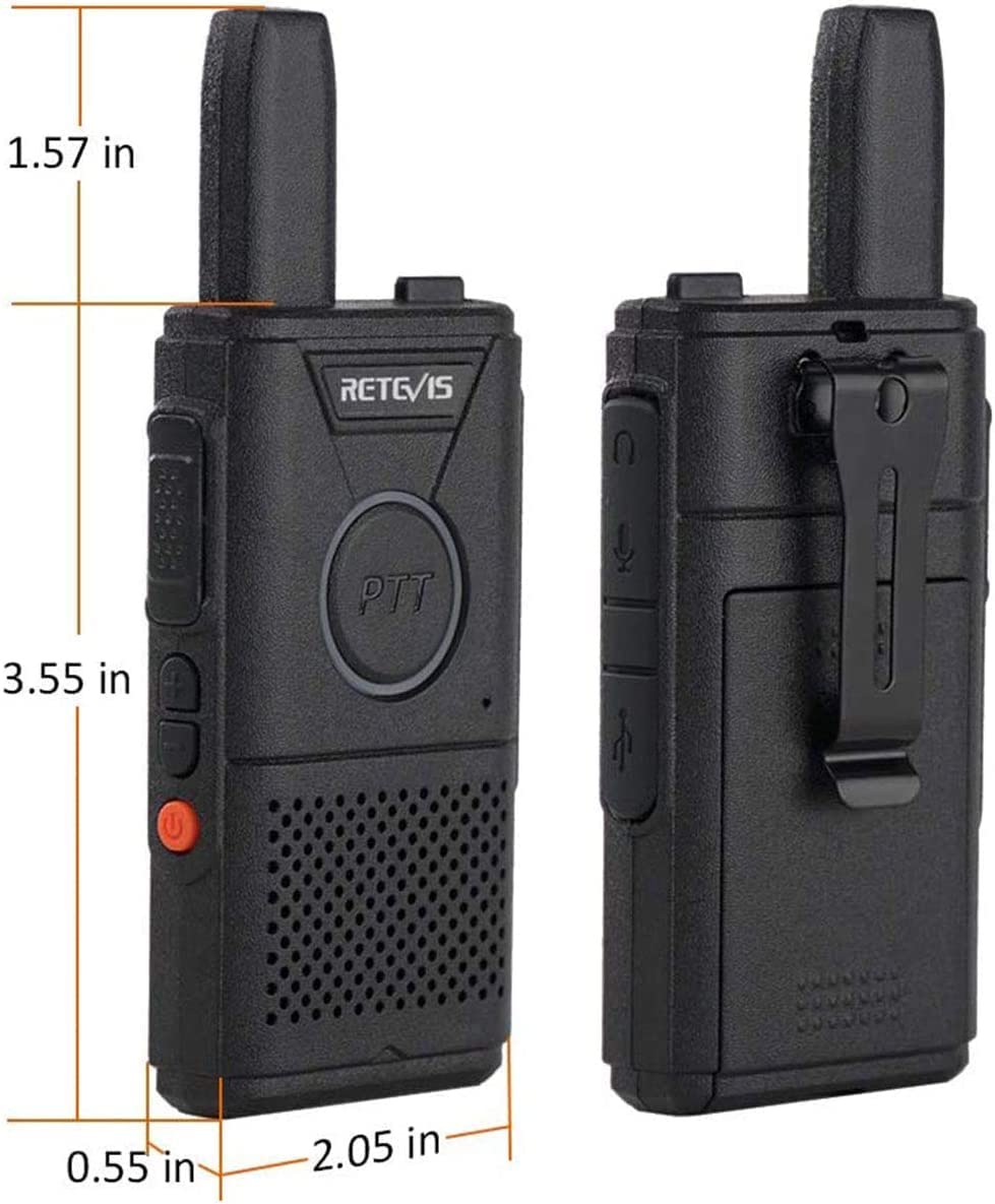 Retevis RT618 Mini Walkie Talkie Aufladbar, Professionelles PMR446-Lizenz Funkgerät mit Headset, Dual-PTT-Funkgeräte Set für Familien, Camping, Business (Schwarz, 4Stück)