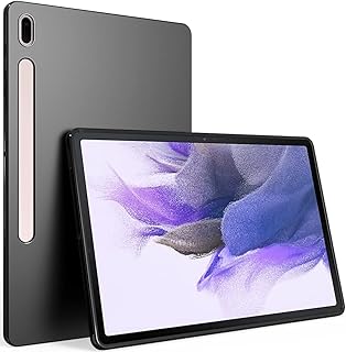 Galaxy Tab S8 Plus Case (2022),Galaxy Tab S7 Plus Case (2020), Puxicu Slim Design Matte TPU Rubber Soft TPU Protective Cover for Samsung Galaxy Tab S8 Plus/S7 FE/S7 Plus/ S8+/ S7+ 12.4 Inch-Black
