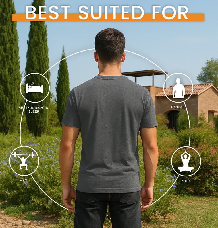 Image of Sleepynuts Men's Regular Fit Round Neck Half Sleeves Solid Casual Wear T-Shirt