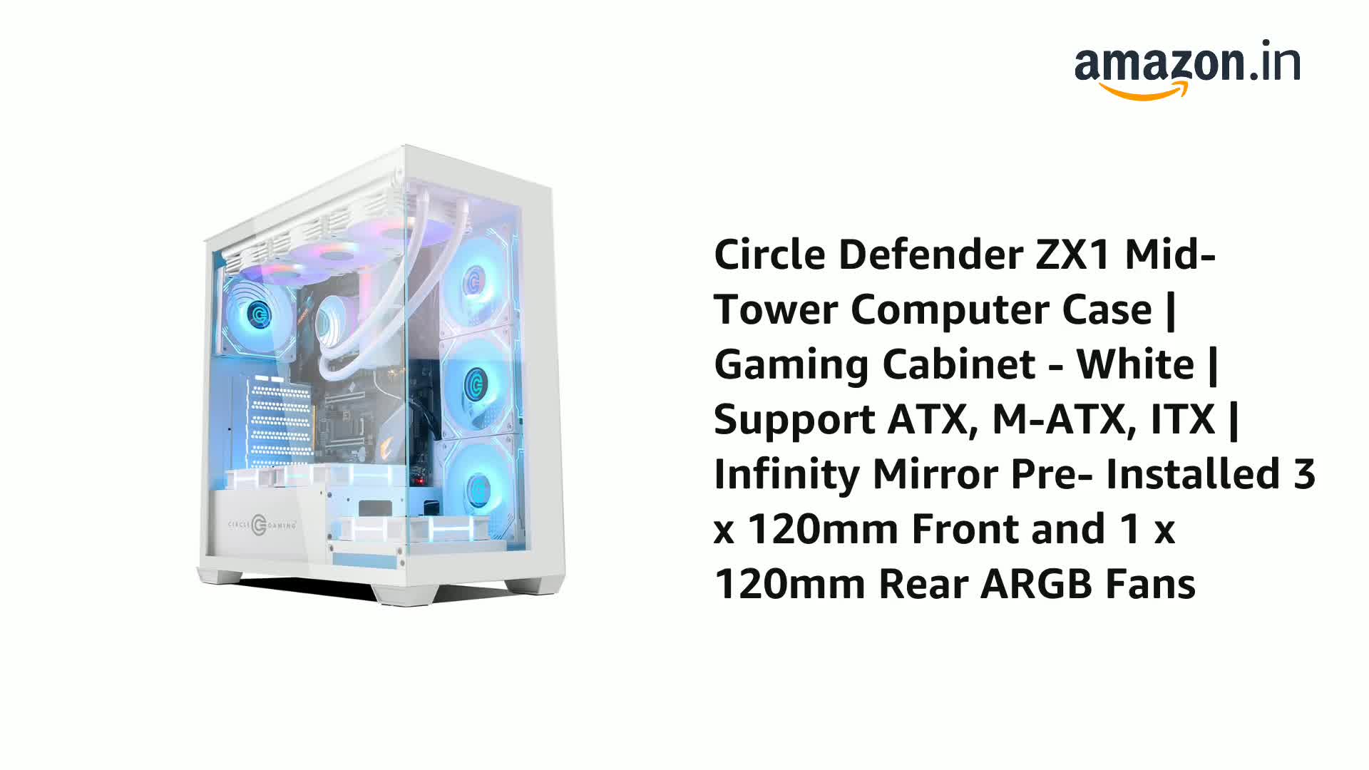 Amazon.in: Buy Circle Defender ZX1 Mid- Tower Computer Case