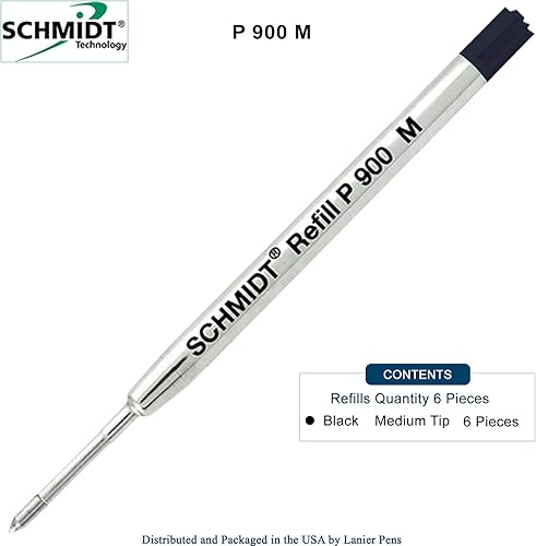 Miniatura 2 de Repuesto para pluma tipo bolígrafo estilo Parker Schmidt P900 Tinta negra