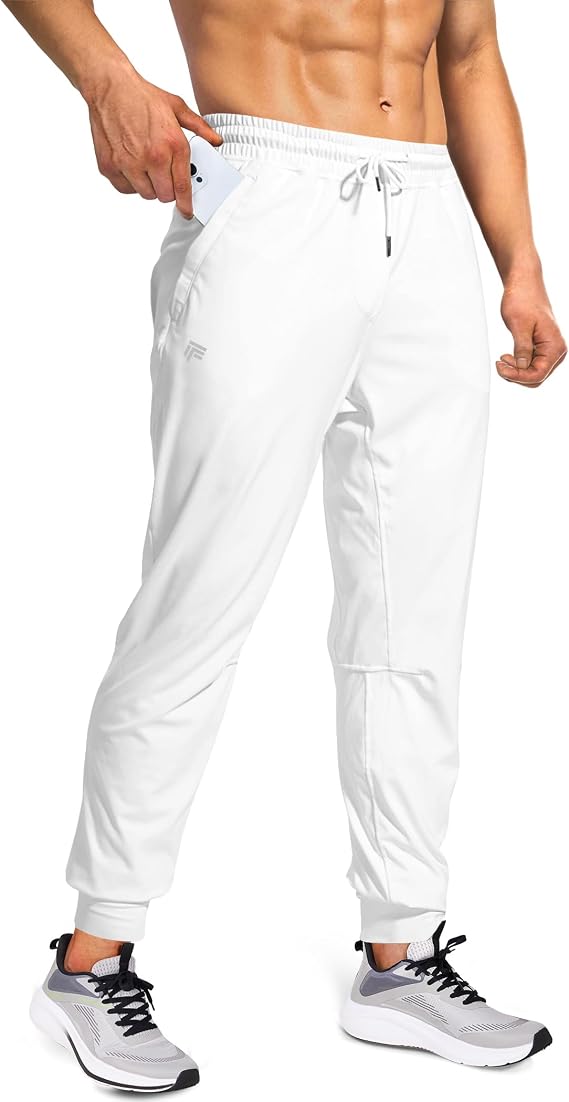 Mens Joggers With Zipper Pockets Lightweight Sweatpants For Men Pants Athletic Workout Running Track Gym