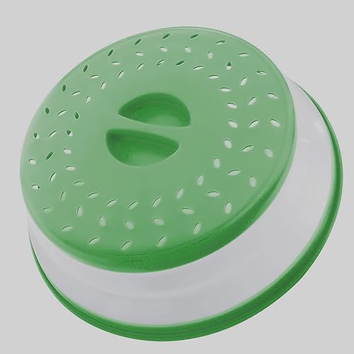 Miniatura 30 de Cubierta plegable para salpicaduras de microondas, cubierta de plato de microondas con ventilación de vapor (10.5 pulgadas, azul) Azul,Beige,beige