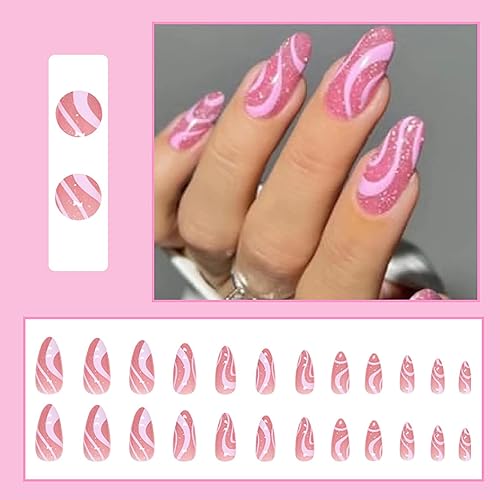 Miniatura 7 de 24 uñas acrílicas a presión medianas, uñas postizas de aguja con pegamento, francesas negras y flores para mujer