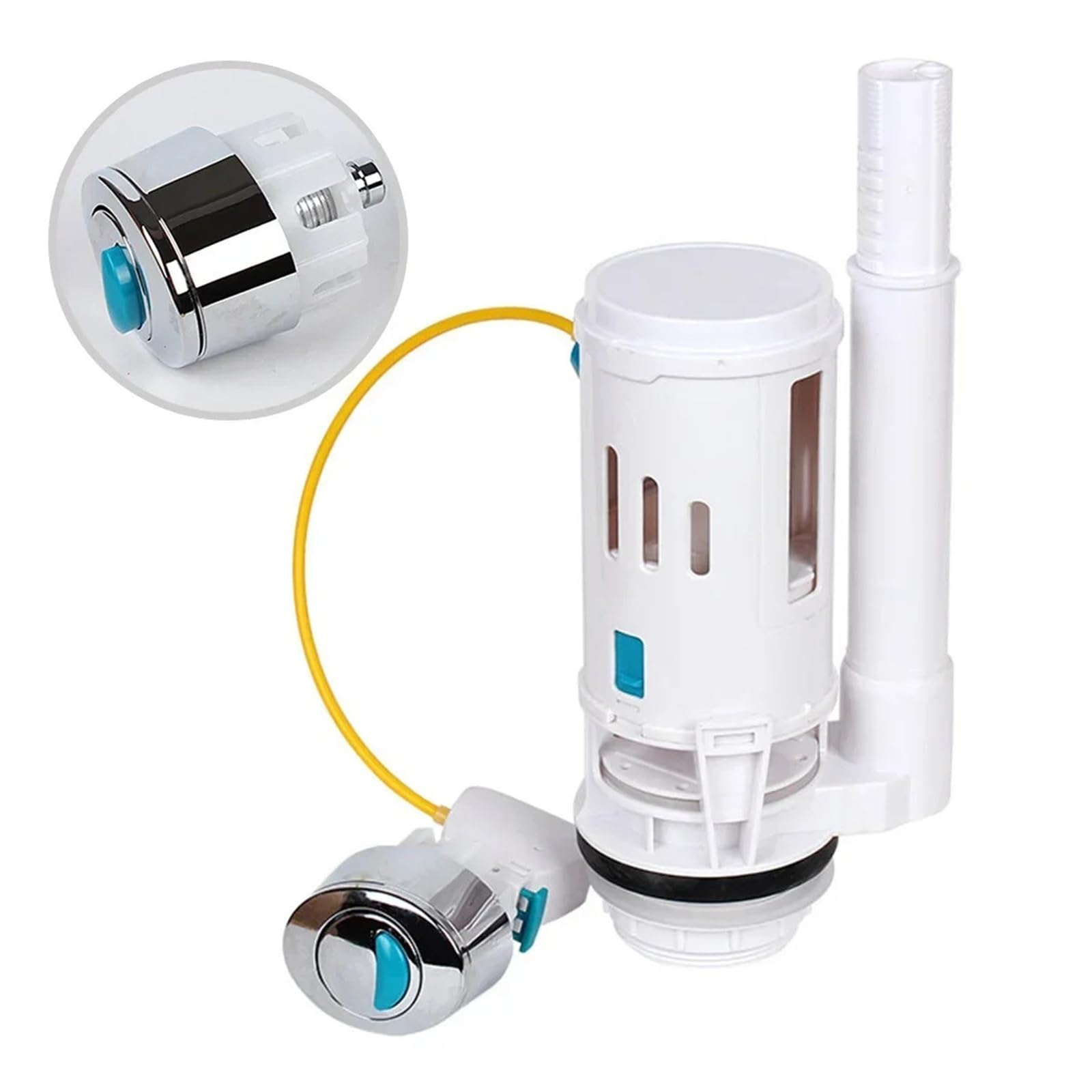Scarico manuale per WC Valvola Di Scarico Doppio For Cassetta WC Con Pulsante, Regolabile Da 1,5" E 2"