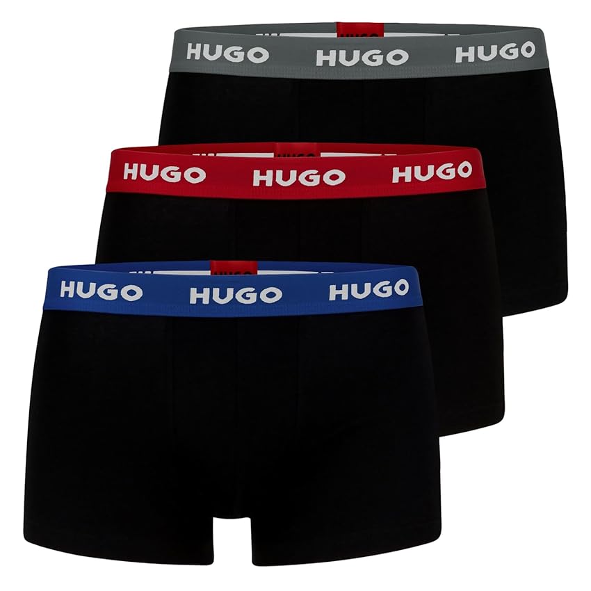 Hugo Trunk da Uomo, Confezione da 3, Nero (Red/Grey/Blue), M
