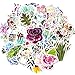 AIEX 100 pièces autocollants de fleurs, autocollants en vinyle avec divers motifs de fleurs Pack d'autocollants mignons, divers autocollants esthétiques pour ordinateurs portables, planches à rou